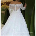 Hand Made Elegant Tulle Full Sleeve European Style Fat Wedding Dress